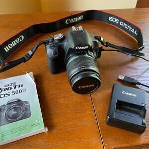 Canon  EOS Rebel T1i camera, Canon EF 75-300mm f/4-5.6 III,  Camera Bag (New)